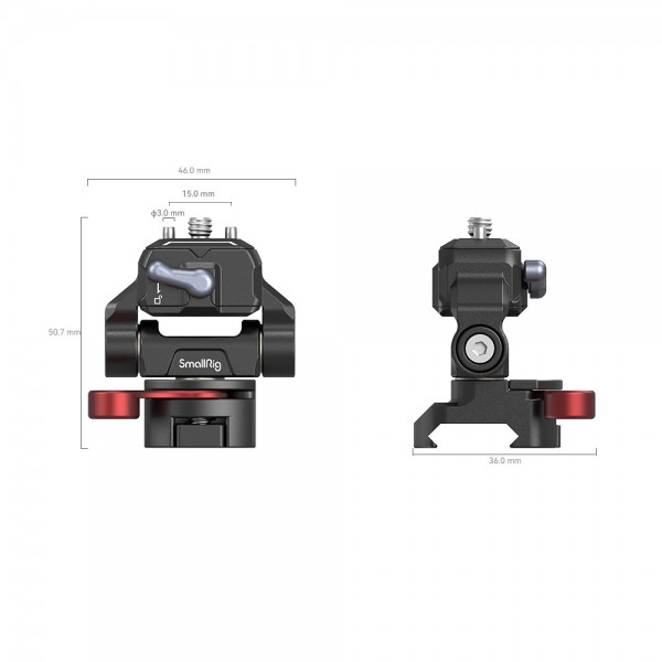 SmallRig Drop-in HawkLock mini Quick Release Monitor Mounting Support with NATO Clamp 3601B